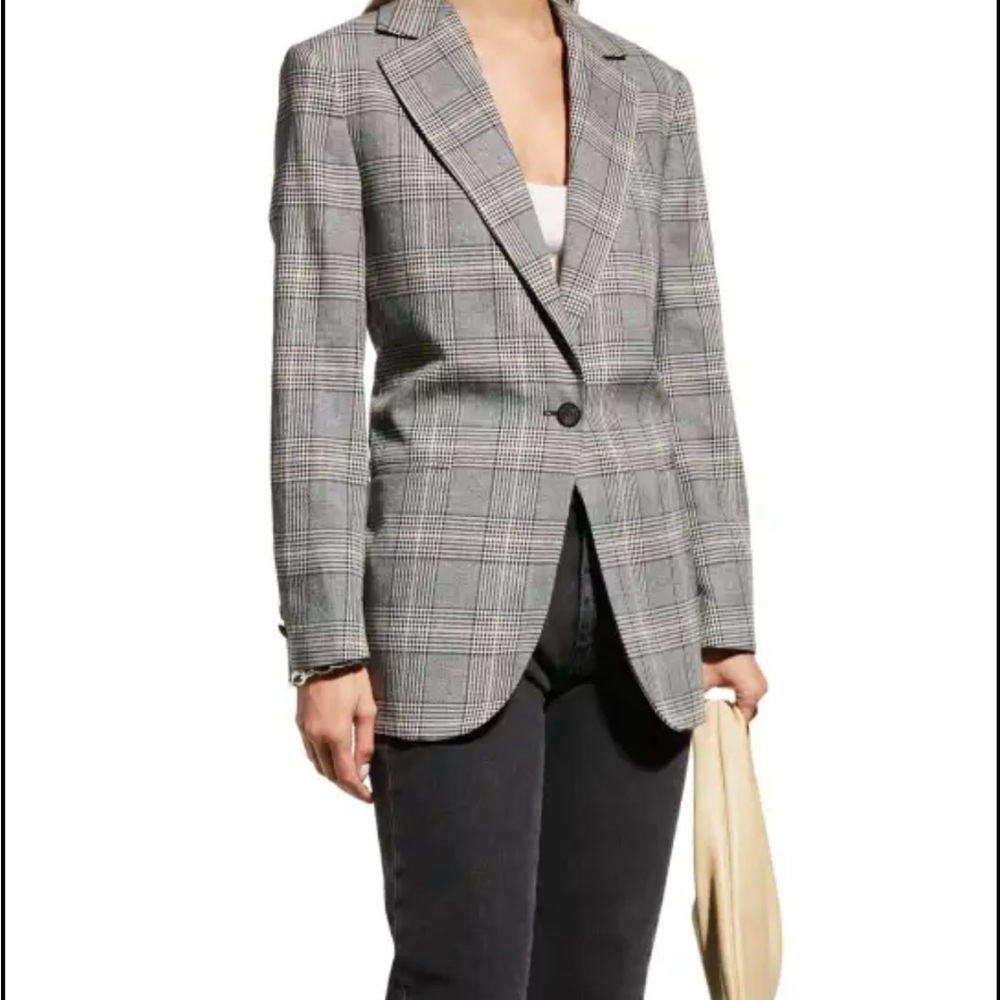 Golden Goose Gray Prince of Wales Plaid Blazer